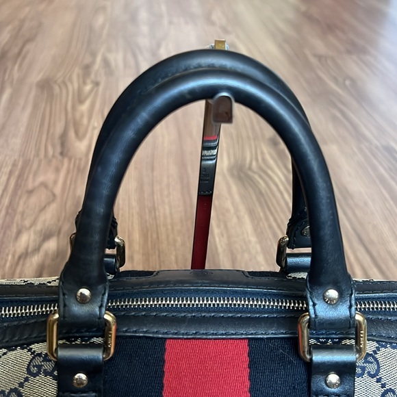 A196- ๐ฏ % authentic Gucci Boston tote bag - Picture 12 of 16